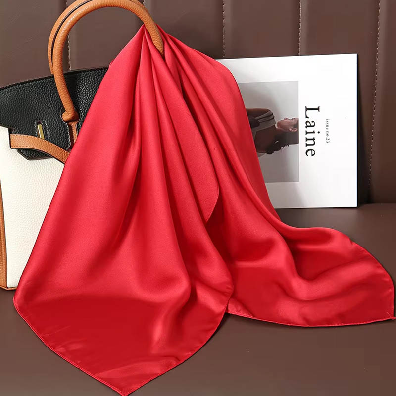 Scarf Silk Square - Luxury Solid Color Silk Square Scarf