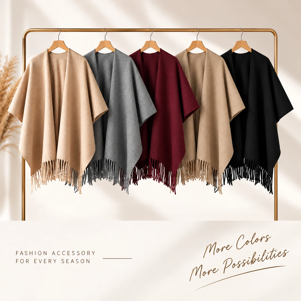 Winter Shawl Cape Womens Thick - Woven Scarf Blanket ulasan dan harga