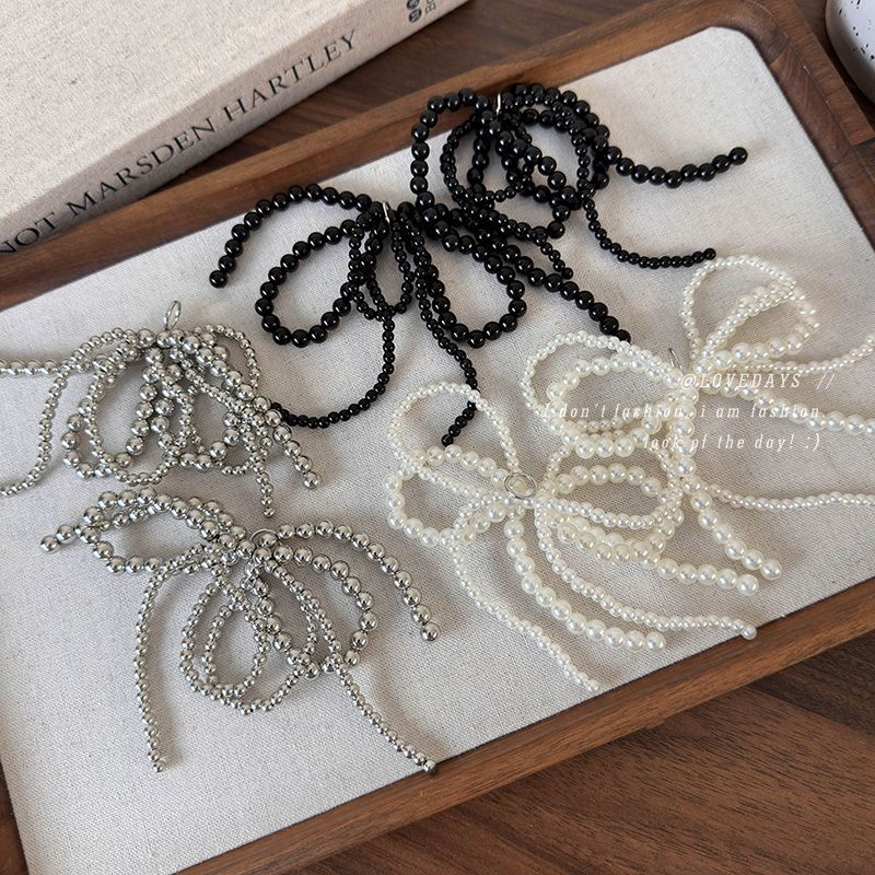 Pearl Bow Tassel Shoe Charm Bl - Tie Clip Silver ulasan dan harga