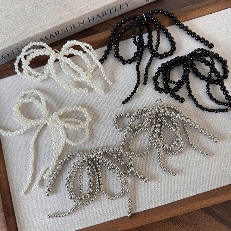 Pearl Bow Tassel Shoe Charm Bl - Tie Clip Silver ulasan dan harga