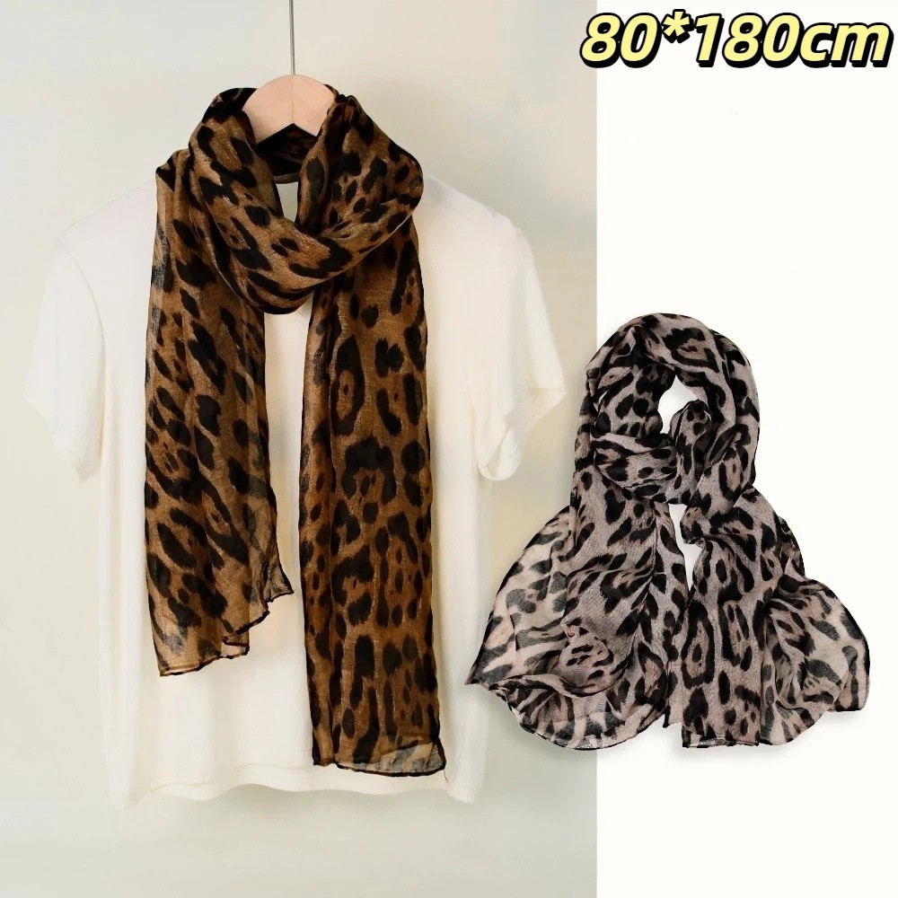 New Soft Leopard Print Scarf T - Face Scarf Mask ulasan dan harga